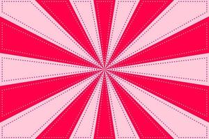 fundo rosa sunburst. estrela radial de raio com estilo de ponto traseiro. ilustração vetorial vetor