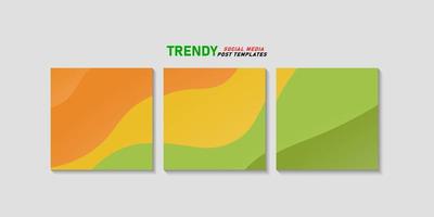 modelo de postagem editável de fundo amarelo verde abstrato para banners de mídia social para marketing digital. moda de marca de promoção. histórias. transmissão. ilustração vetorial eps10 vetor