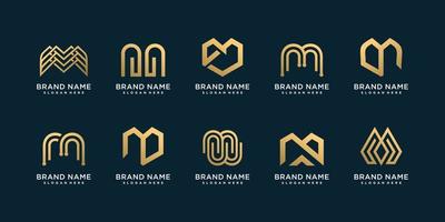 coleção de logotipo letra m com vetor premium de conceito de luxo criativo
