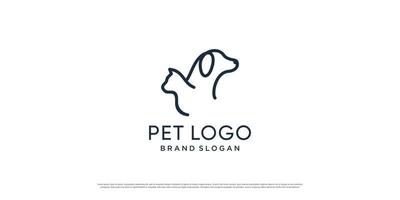 logotipo do animal de estimação com elemento criativo com objeto de cachorro e gato premium vector parte 3