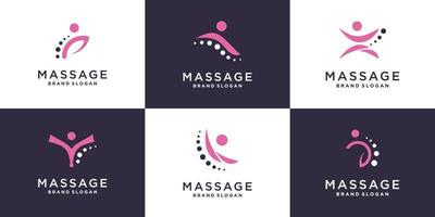 coleção de logotipo de massagem com vetor premium de elemento criativo