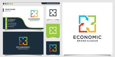 logotipo econômico com vetor premium de design de elemento abstrato criativo