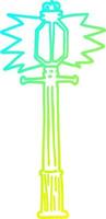 poste de lâmpada de desenho animado de desenho de linha de gradiente frio vetor