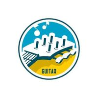 ciclo de logotipo de guitarra vetor