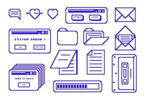 estilo retrowave dos anos 90 da janela do pc antigo. caixa de mensagem retrô com botões. ilustração em vetor de interface do usuário e ux.