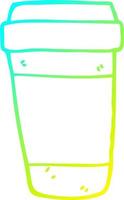 xícara de café de desenho de desenho de linha de gradiente frio vetor