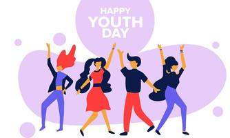ilustração vetorial de dia internacional da juventude. 12 de agosto vetor