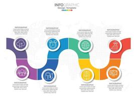 modelo de design de infográfico com 6 opções de cores. vetor