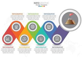 modelo de design de infográfico com 6 opções de cores. vetor