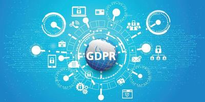 conceito geral de fundo gdpr regulamento de proteção de dados. vetor