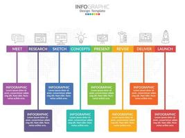 modelo de design de infográfico com 6 opções de cores. vetor