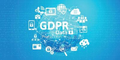 conceito geral de fundo gdpr regulamento de proteção de dados. vetor