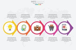 conceito de negócio infográfico com 5 opções ou etapas. vetor