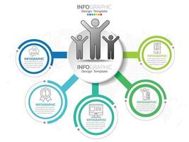 modelo de design de infográfico com 6 opções de cores. vetor