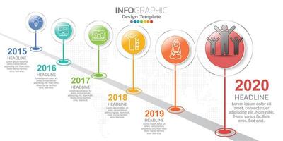 modelo de design de infográfico com 6 opções de cores. vetor