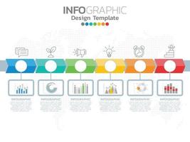 modelo de design de infográfico com 6 opções de cores. vetor