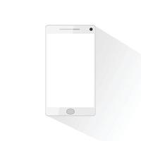 smartphone branco realista com tela isolada, botão de menu e câmera no telefone, ilustração vetorial vetor