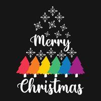 t-shirt de vetor gay do orgulho da árvore de natal feliz