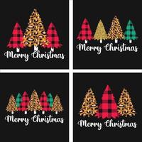 design de camiseta de vetor de árvore de natal feliz