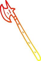 desenho de linha de gradiente quente desenho de arma medieval vetor