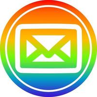 carta de envelope circular no espectro do arco-íris vetor