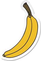 adesivo de uma banana de desenho animado desenhada à mão peculiar vetor