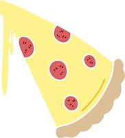 fatia de pizza de desenho animado desenhado à mão peculiar vetor