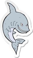 adesivo de um tubarão de desenho animado vetor