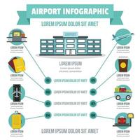 conceito de infográfico de aeroporto, estilo simples vetor