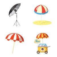 conjunto de ícones de guarda-chuva, estilo cartoon vetor