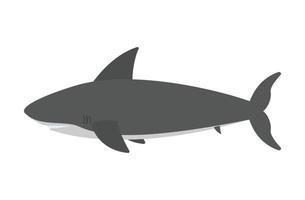 ícone de clipart de tubarão dos desenhos animados em animais marinhos de design de ilustração vetorial plana vetor
