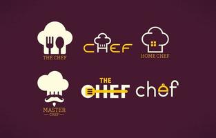 conjunto de logotipo de cozinha de chef vetor