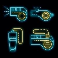 conjunto de ícones de apito vector neon