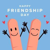 ilustração do dia da amizade com cara de dedo feliz vetor