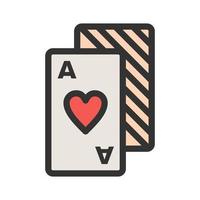 ícone de linha cheia de cartas de jogar vetor