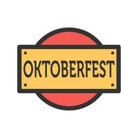 ícone de linha cheia de banner oktoberfest vetor