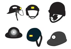 Ícones do capacete de vetores