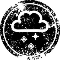 ícone angustiado de nuvem de neve vetor