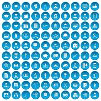 100 ícones de carreira definidos em azul vetor