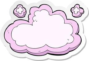 adesivo de uma nuvem decorativa de desenho animado vetor