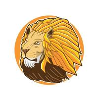 design de vetor de ilustração calma cabeça de leão