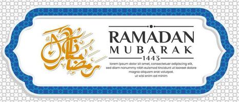 design de banner do ramadã com caligrafia de ramadã mubarak vetor