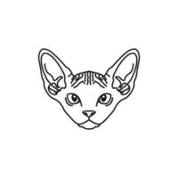 sphynx gato esboço preto branco ilustração logotipo vetor
