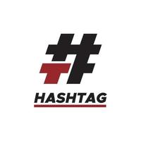 inspiração de design de logotipo de ícone de tópico de tendências de mídia social hashtag vetor