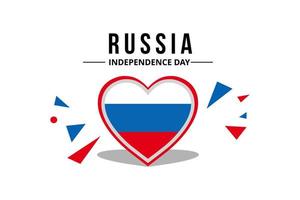 vetor de forma de coração de bandeira russa para evento de nacionalismo