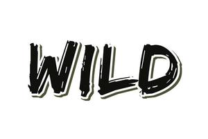 illustrasi vector tipografia selvagem com estilo de letras grunge vintage no fundo