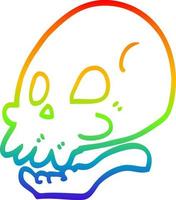 crânio de desenho de desenho de linha de gradiente de arco-íris vetor