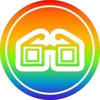 óculos quadrados circulares no espectro do arco-íris vetor