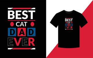 melhor design de camiseta de gato para pai de gato para amante de gatos vetor