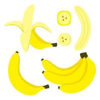 conjunto de banana, frutas tropicais vetor